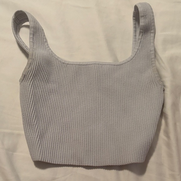 Sculpt Knit Square neck cropped tank - Picture 1 of 2